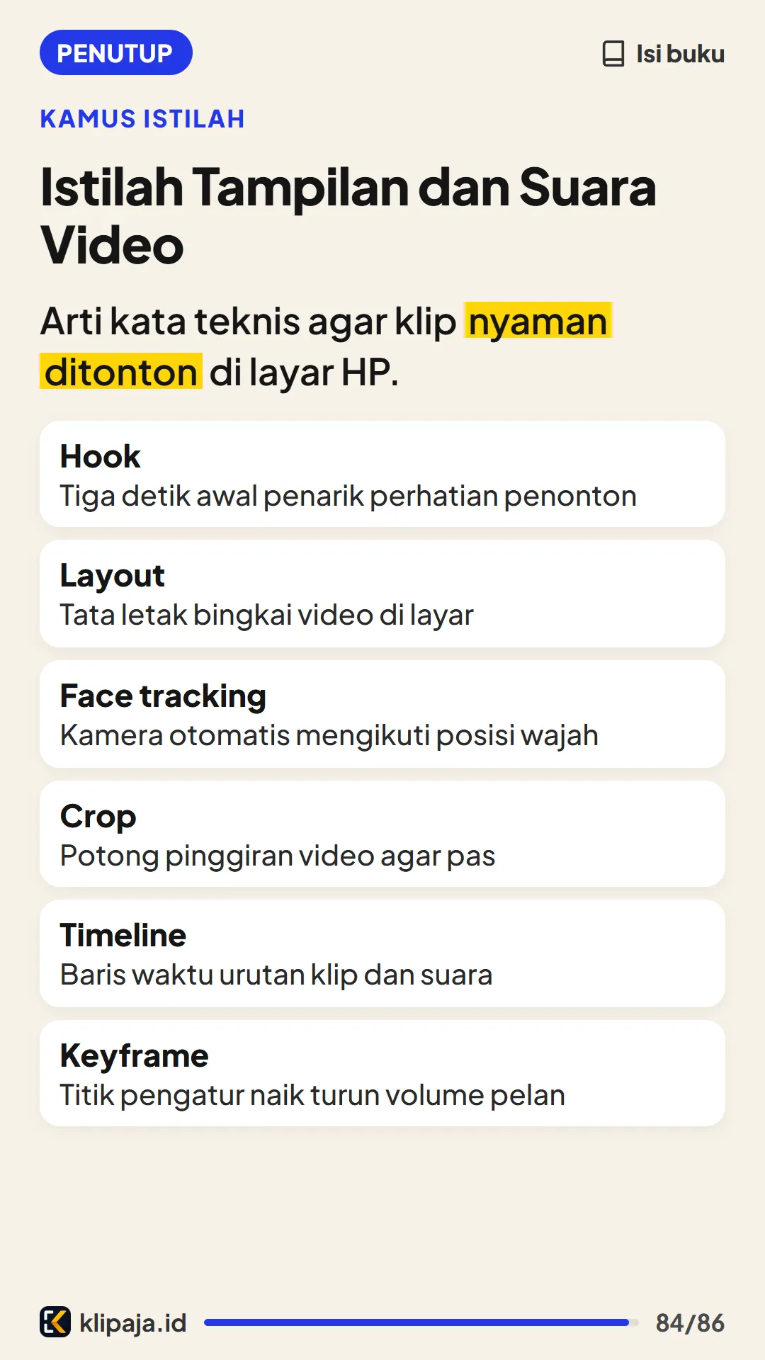 Istilah Tampilan dan Suara Video