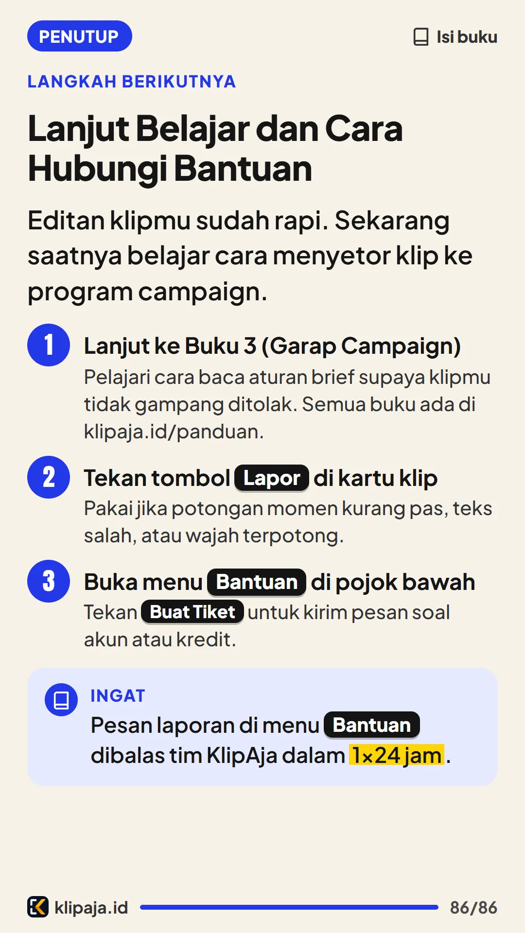 Lanjut Belajar dan Cara Hubungi Bantuan