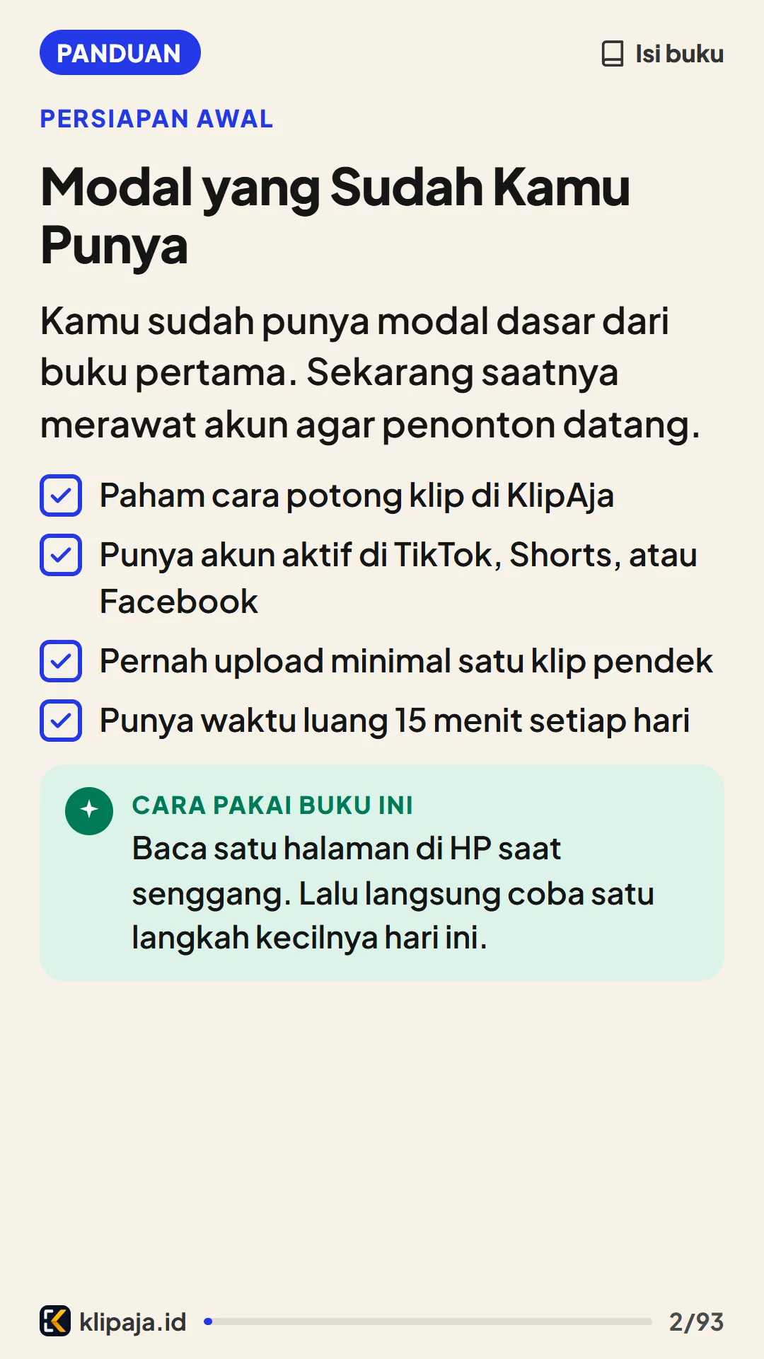 Modal yang Sudah Kamu Punya