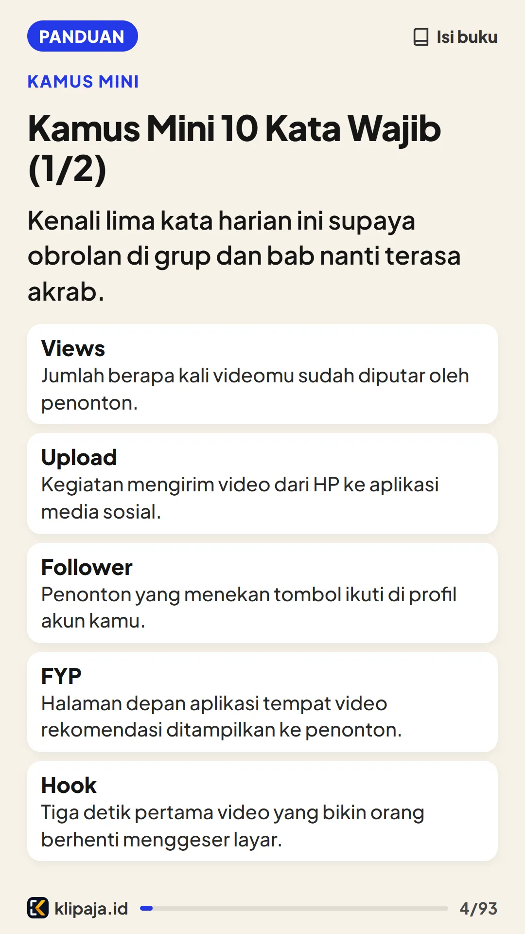 Kamus Mini 10 Kata Wajib (1/2)