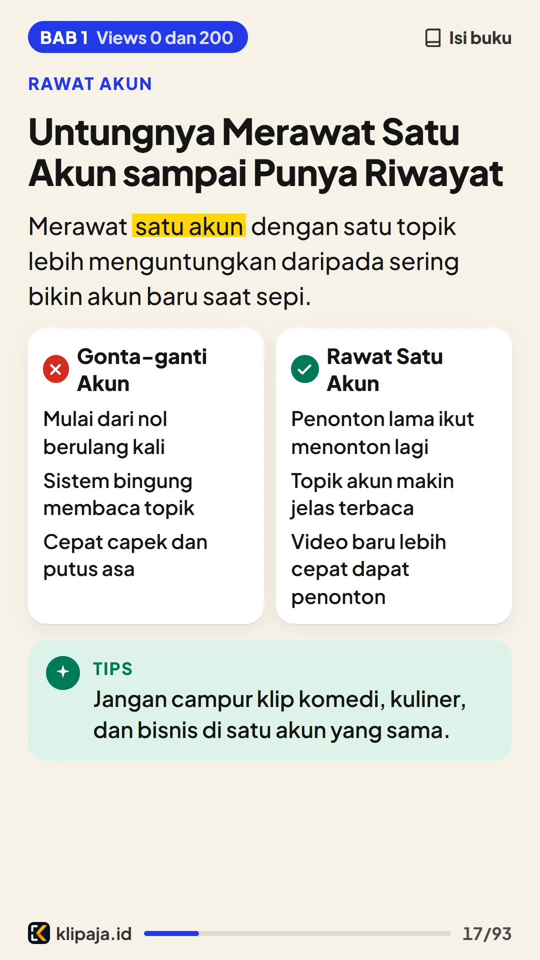 Untungnya Merawat Satu Akun sampai Punya Riwayat