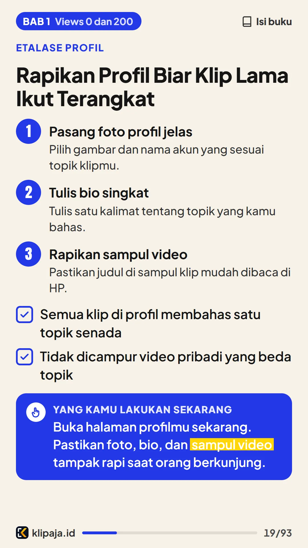 Rapikan Profil Biar Klip Lama Ikut Terangkat