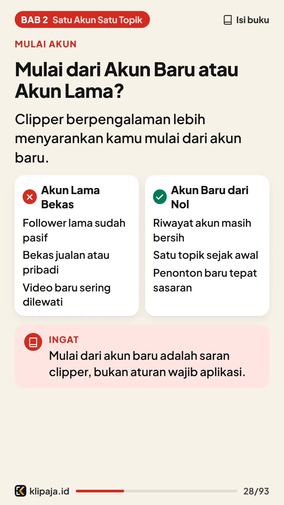 Mulai dari Akun Baru atau Akun Lama?