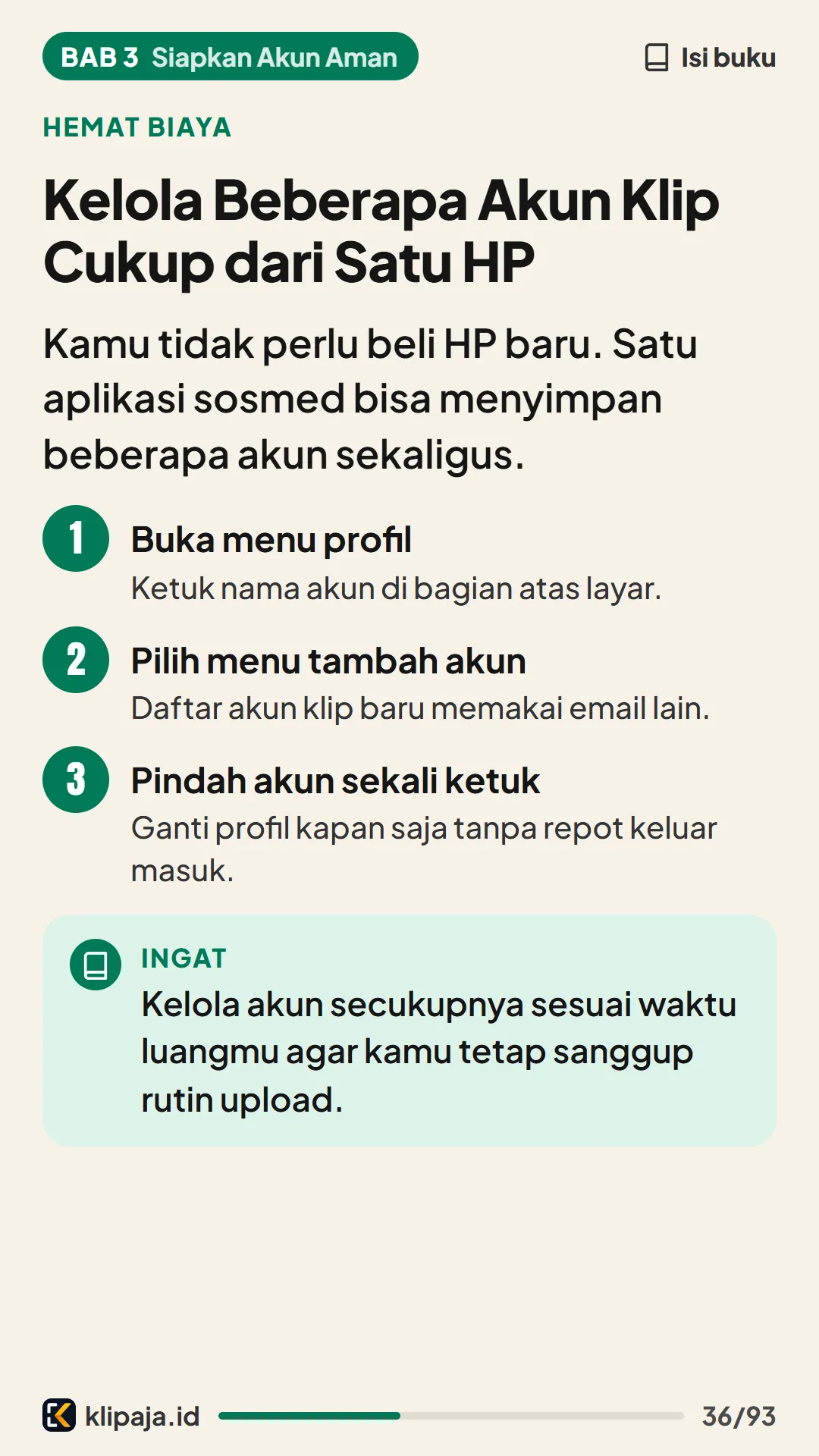 Kelola Beberapa Akun Klip Cukup dari Satu HP