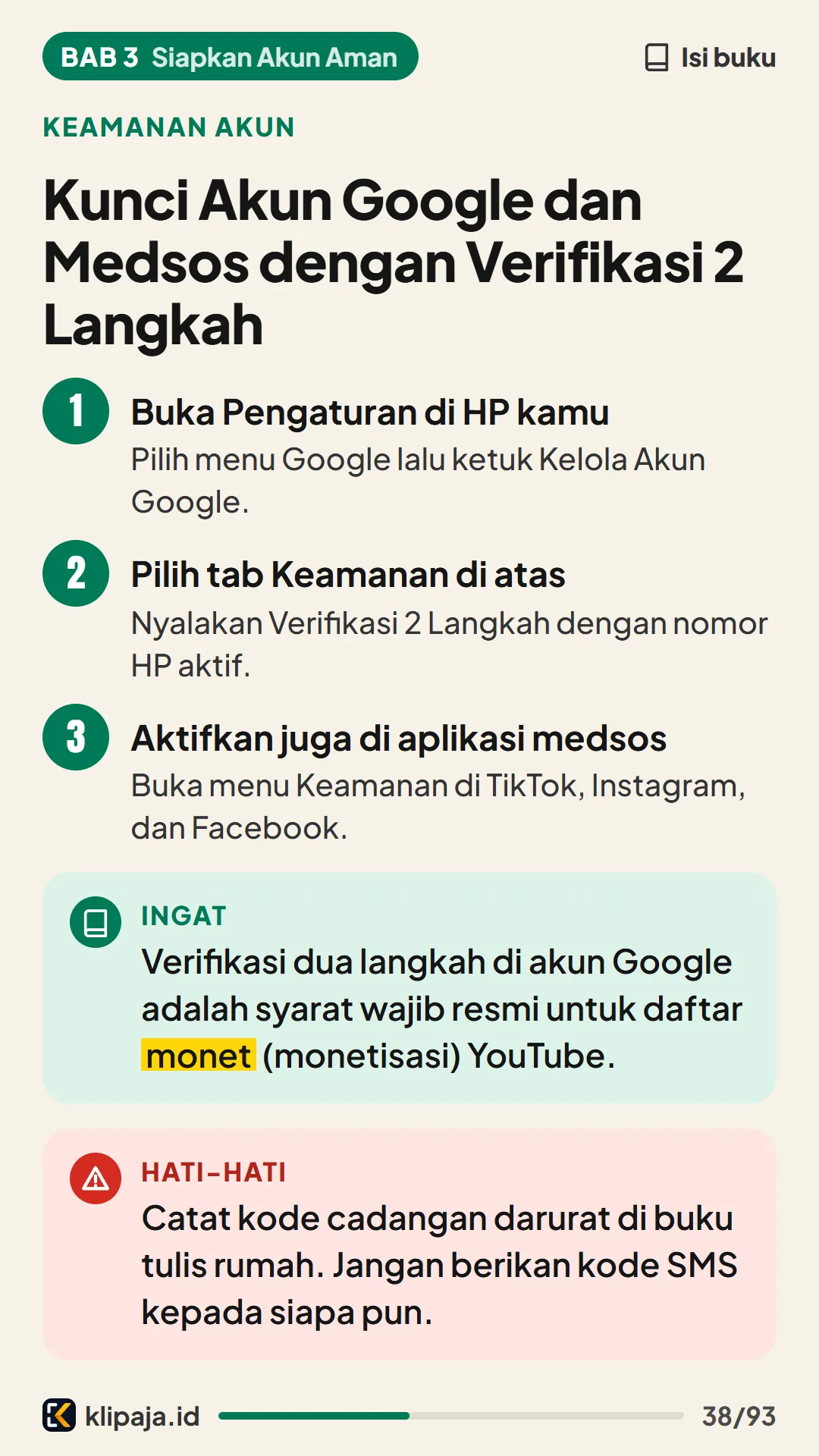 Kunci Akun Google dan Medsos dengan Verifikasi 2 Langkah
