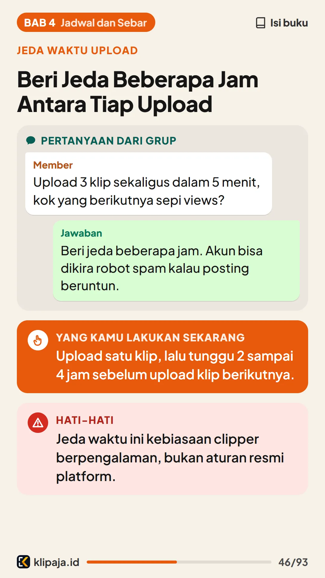 Beri Jeda Beberapa Jam Antara Tiap Upload