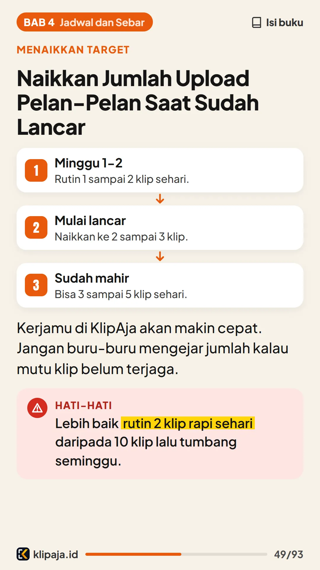 Naikkan Jumlah Upload Pelan-Pelan Saat Sudah Lancar