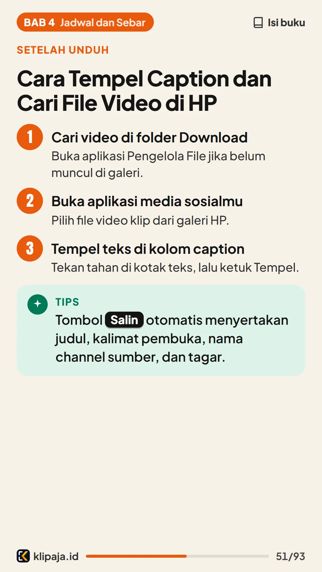 Cara Tempel Caption dan Cari File Video di HP