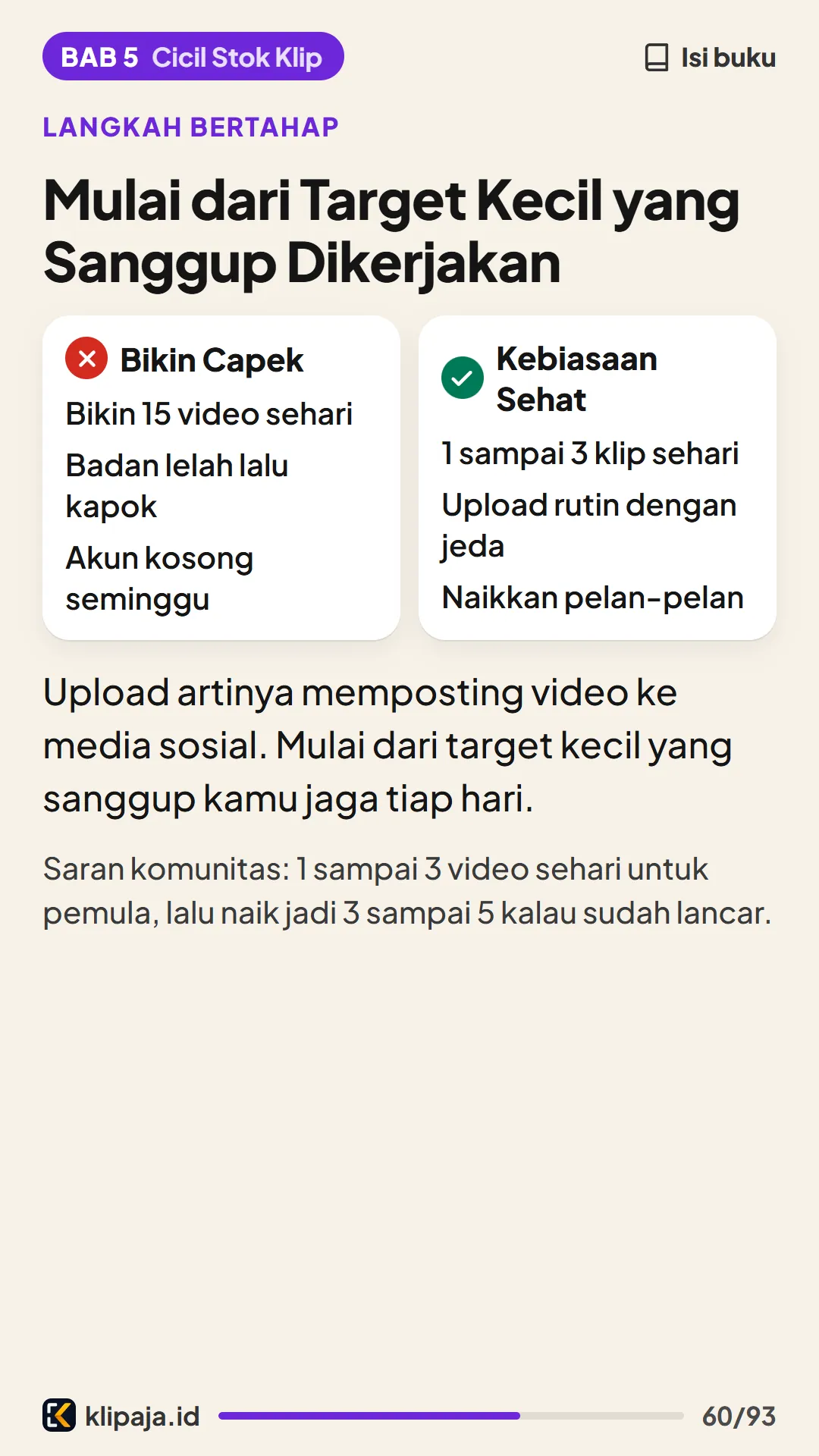 Mulai dari Target Kecil yang Sanggup Dikerjakan