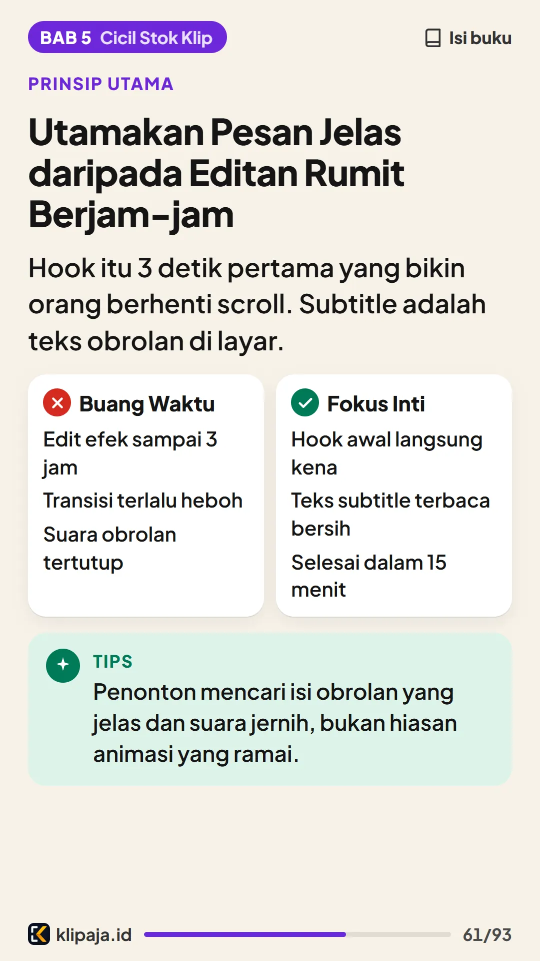 Utamakan Pesan Jelas daripada Editan Rumit Berjam-jam