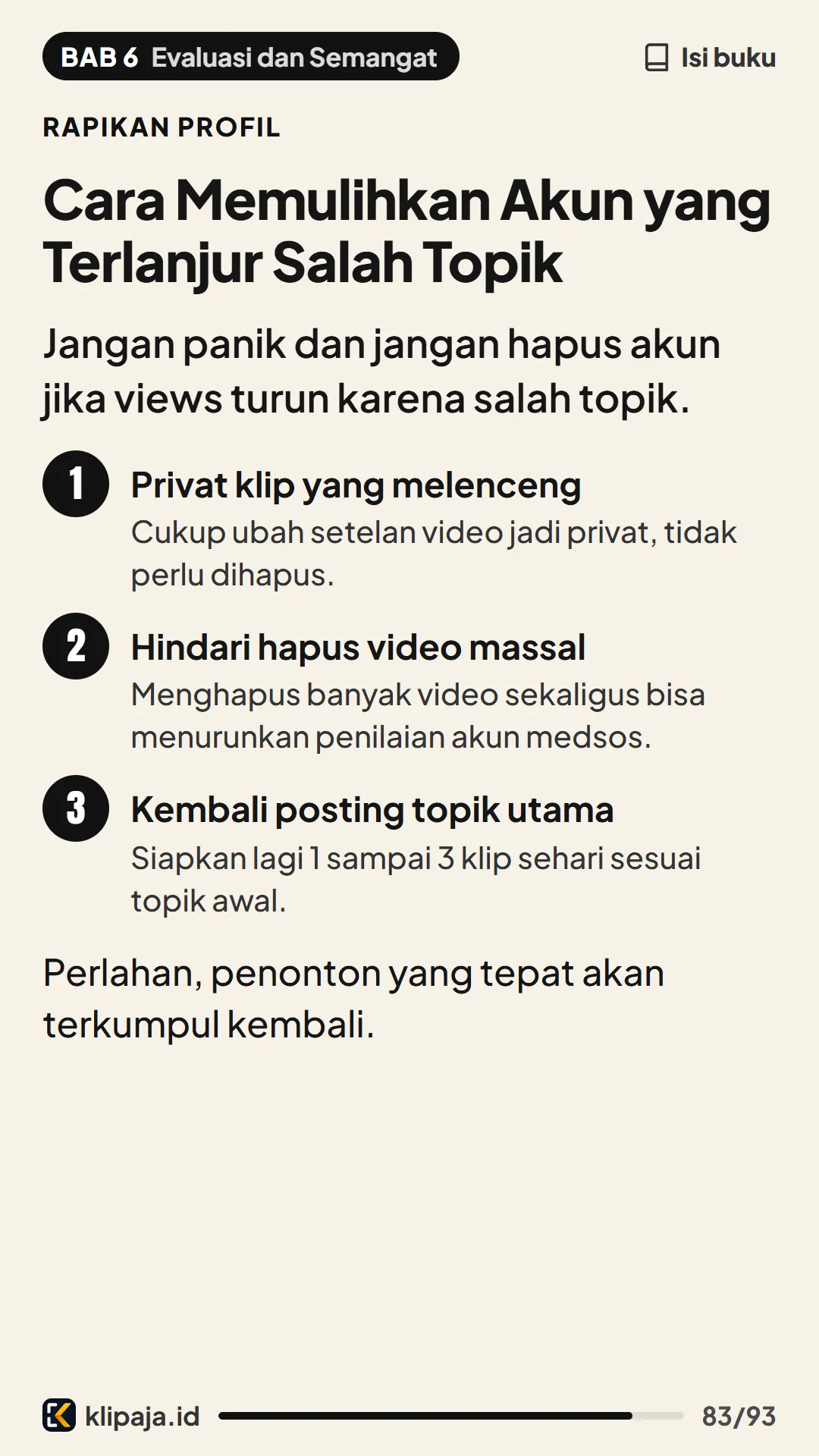 Cara Memulihkan Akun yang Terlanjur Salah Topik