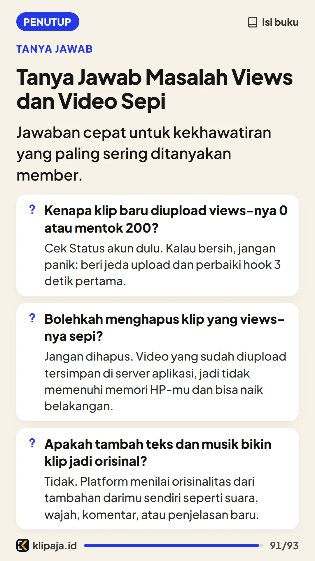 Tanya Jawab Masalah Views dan Video Sepi