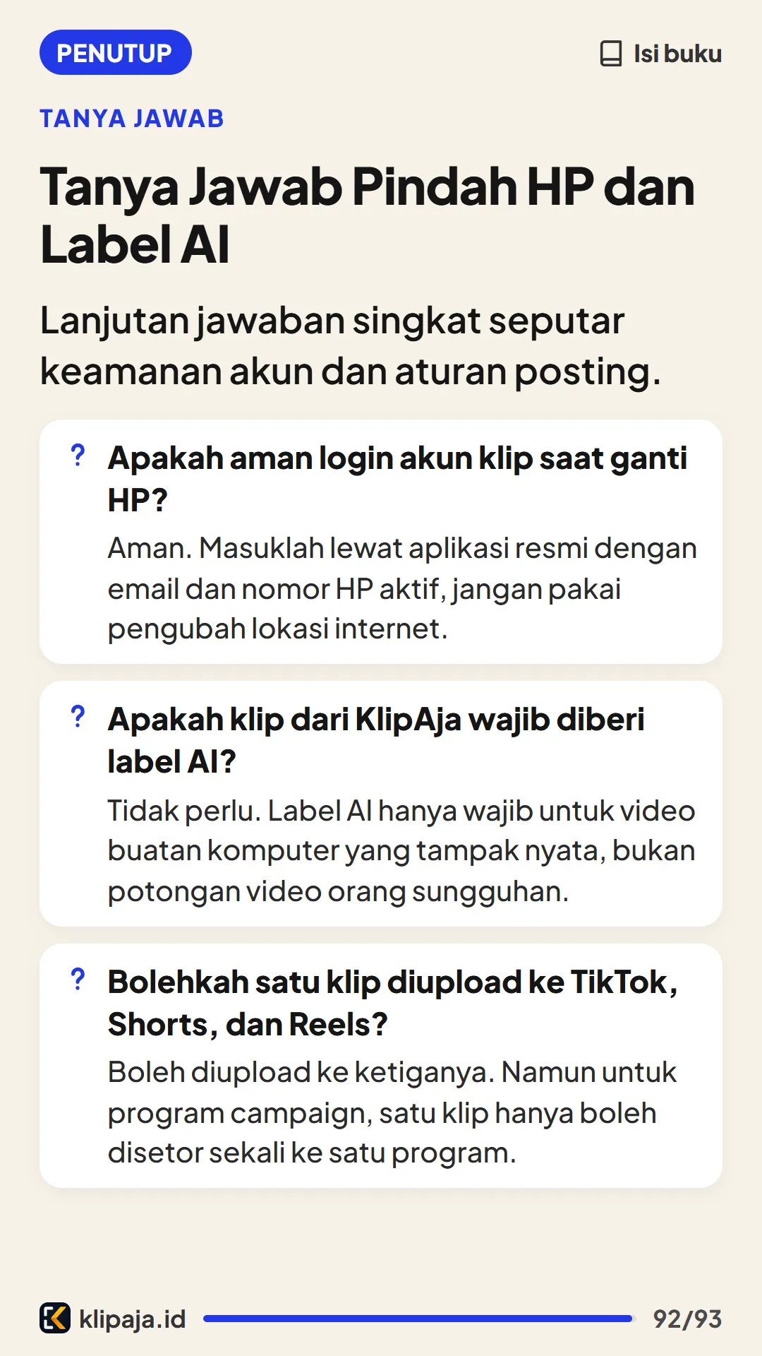 Tanya Jawab Pindah HP dan Label AI