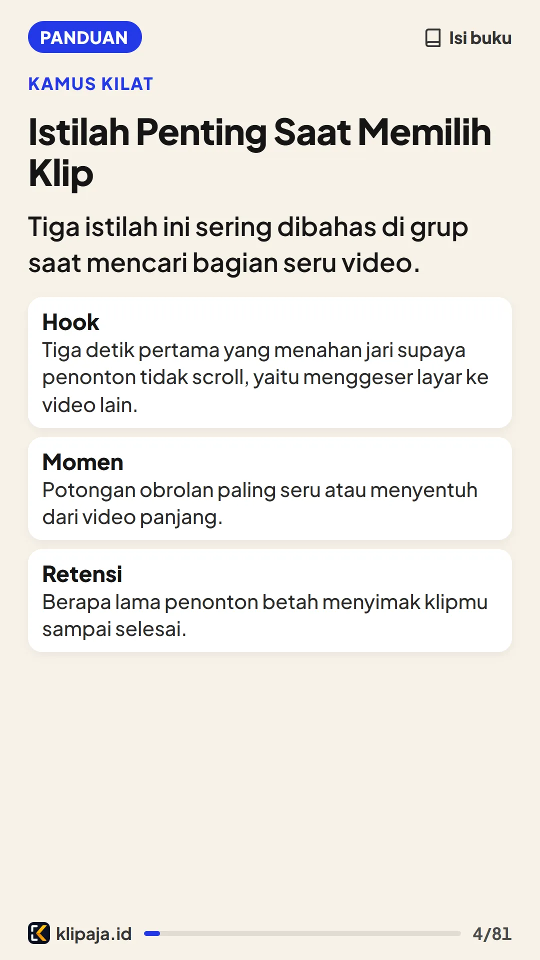 Istilah Penting Saat Memilih Klip