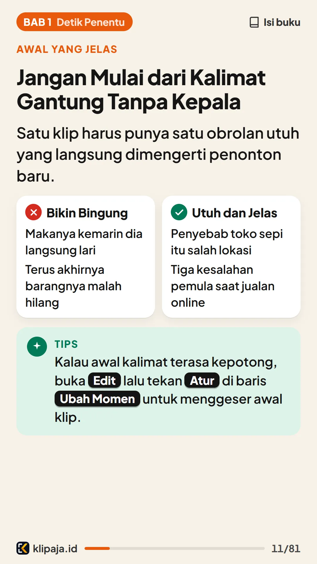 Jangan Mulai dari Kalimat Gantung Tanpa Kepala