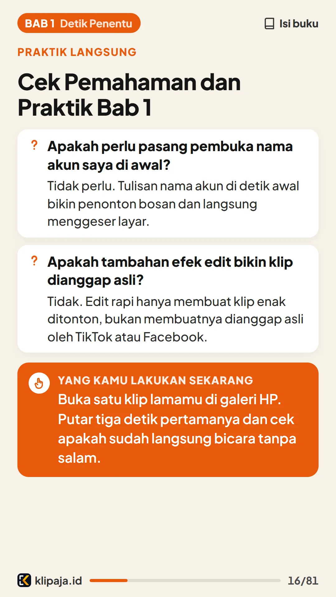 Cek Pemahaman dan Praktik Bab 1
