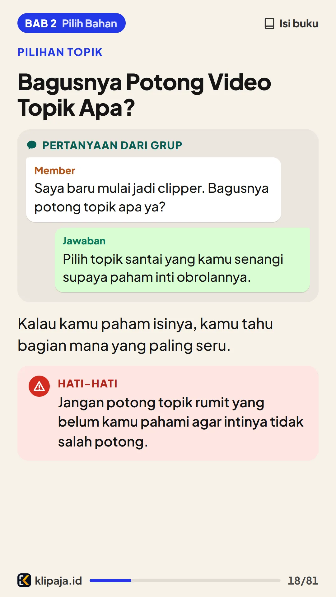 Bagusnya Potong Video Topik Apa?