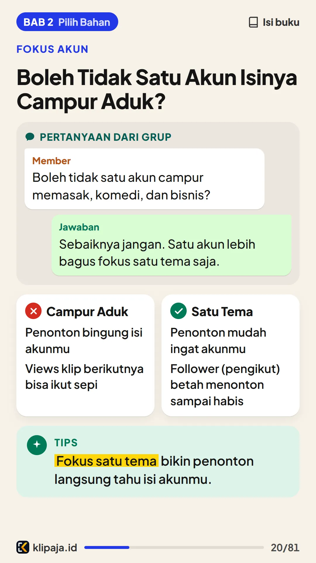 Boleh Tidak Satu Akun Isinya Campur Aduk?