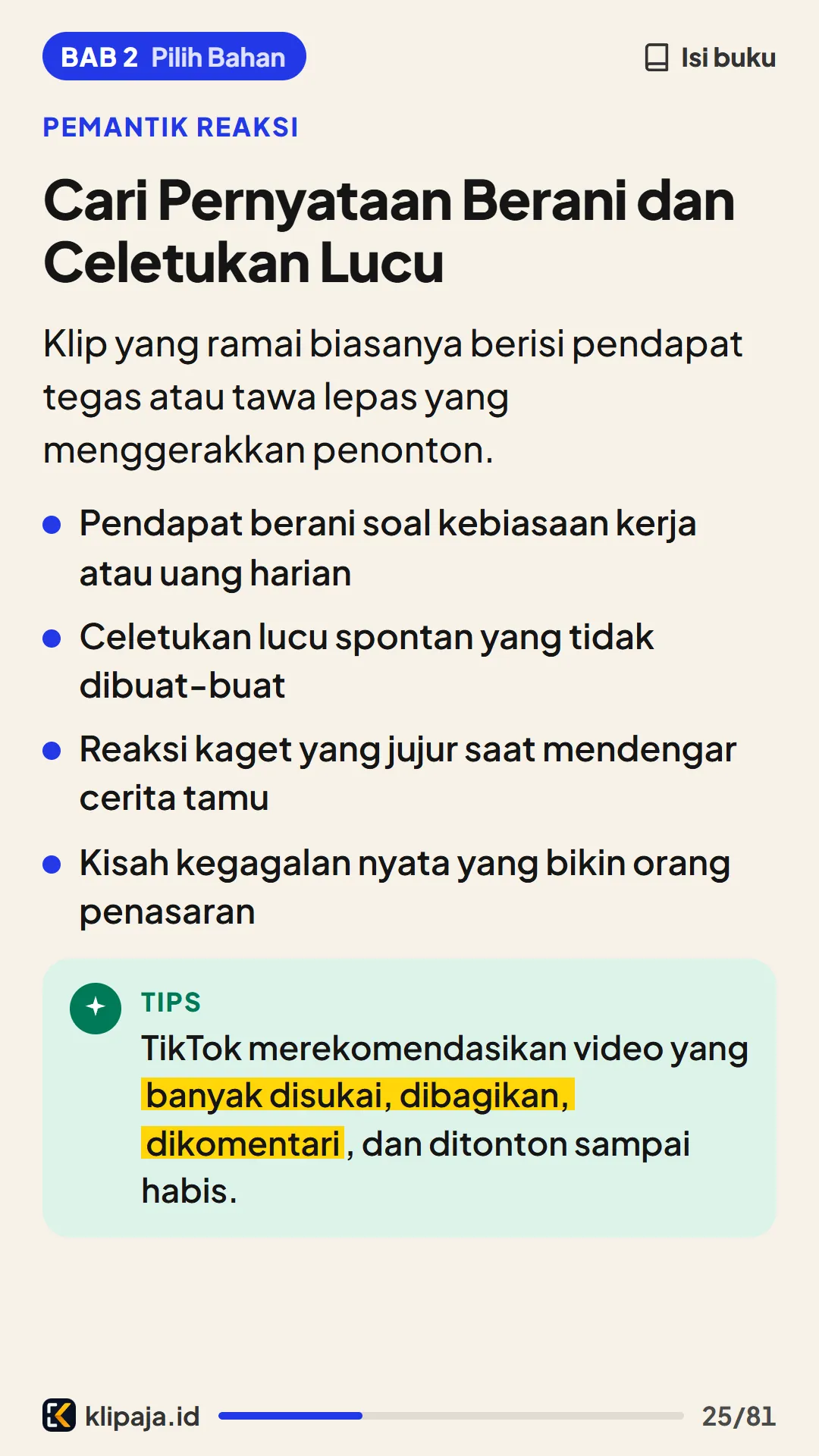 Cari Pernyataan Berani dan Celetukan Lucu