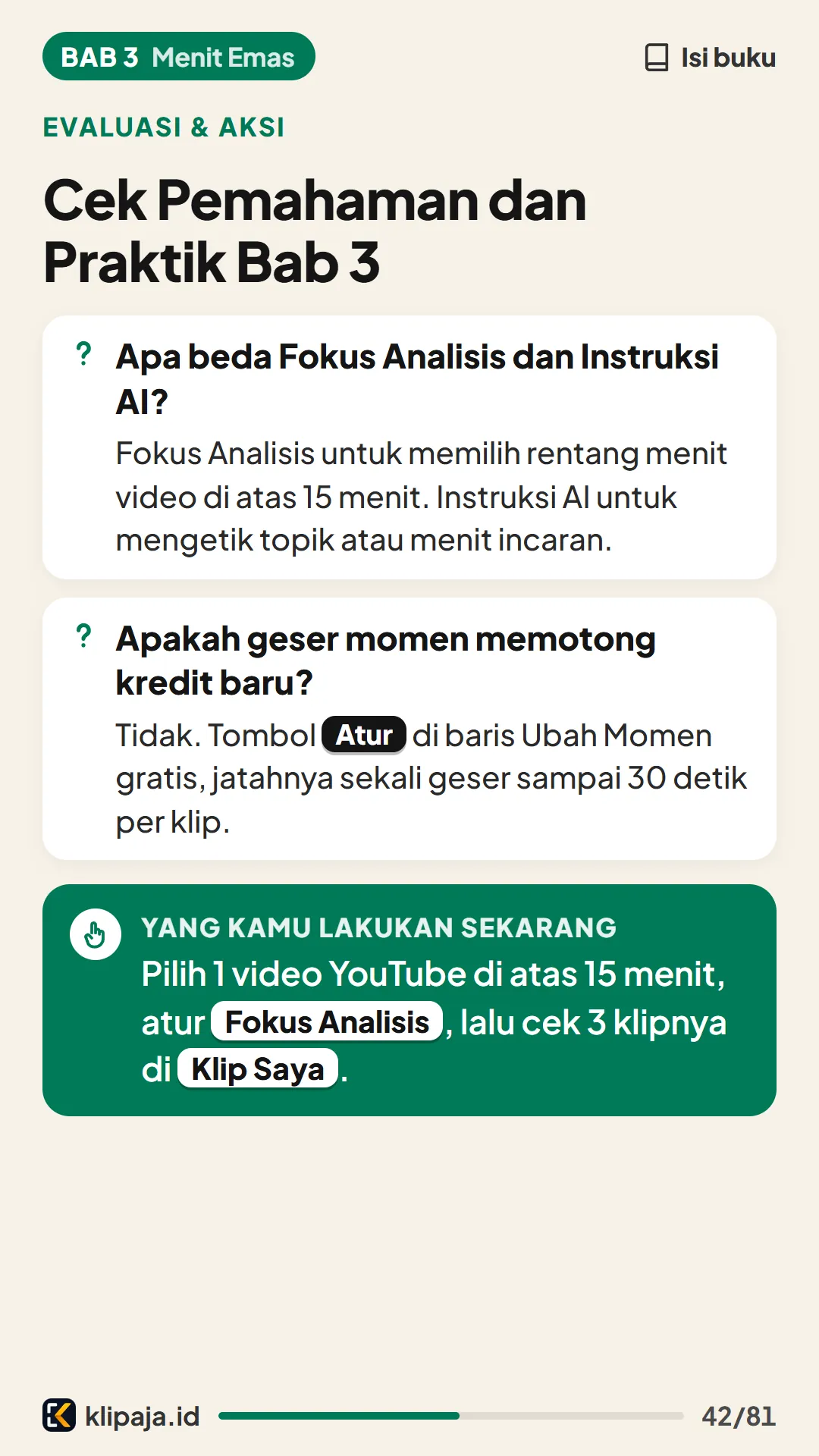 Cek Pemahaman dan Praktik Bab 3