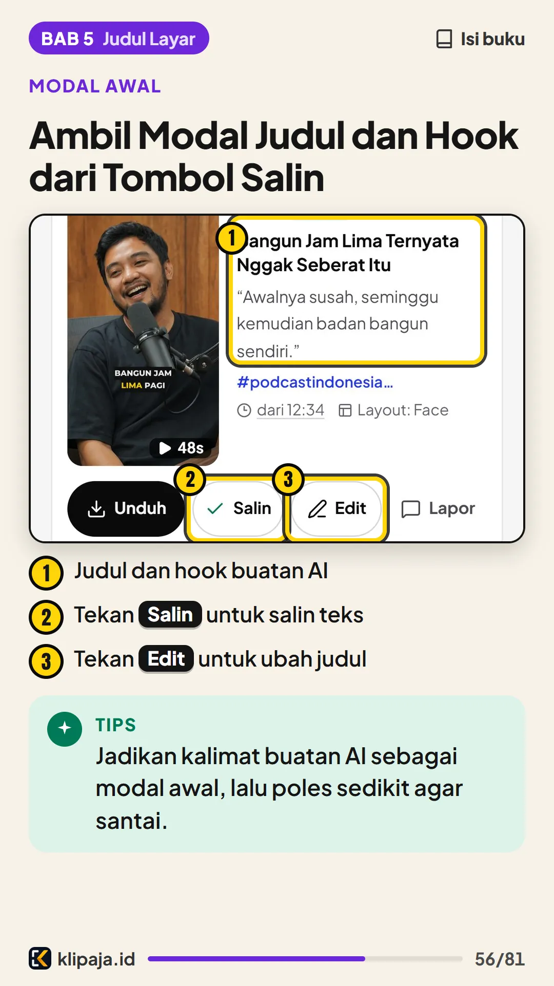 Ambil Modal Judul dan Hook dari Tombol Salin