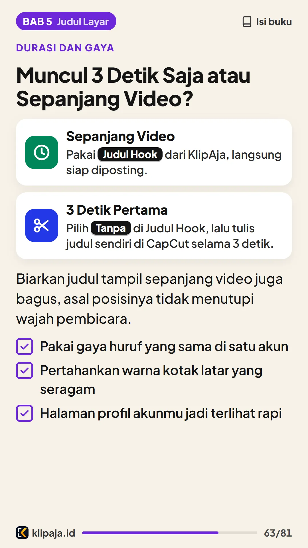 Muncul 3 Detik Saja atau Sepanjang Video?