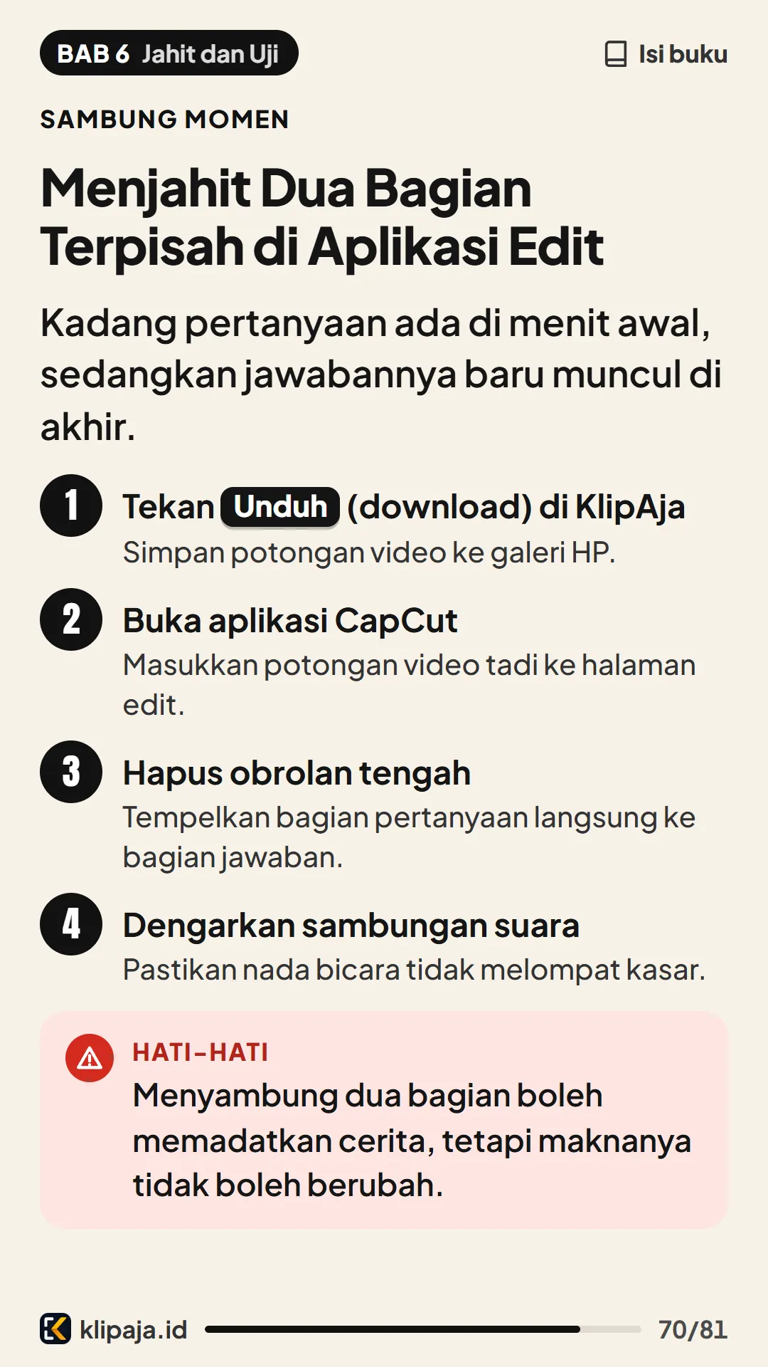 Menjahit Dua Bagian Terpisah di Aplikasi Edit