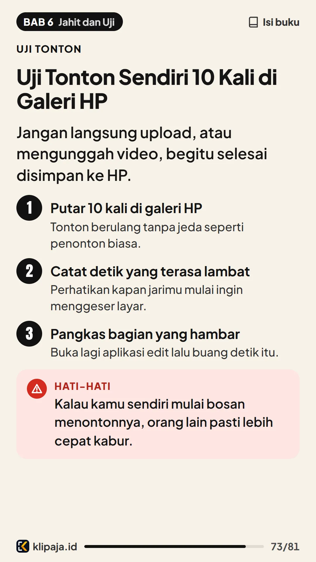 Uji Tonton Sendiri 10 Kali di Galeri HP