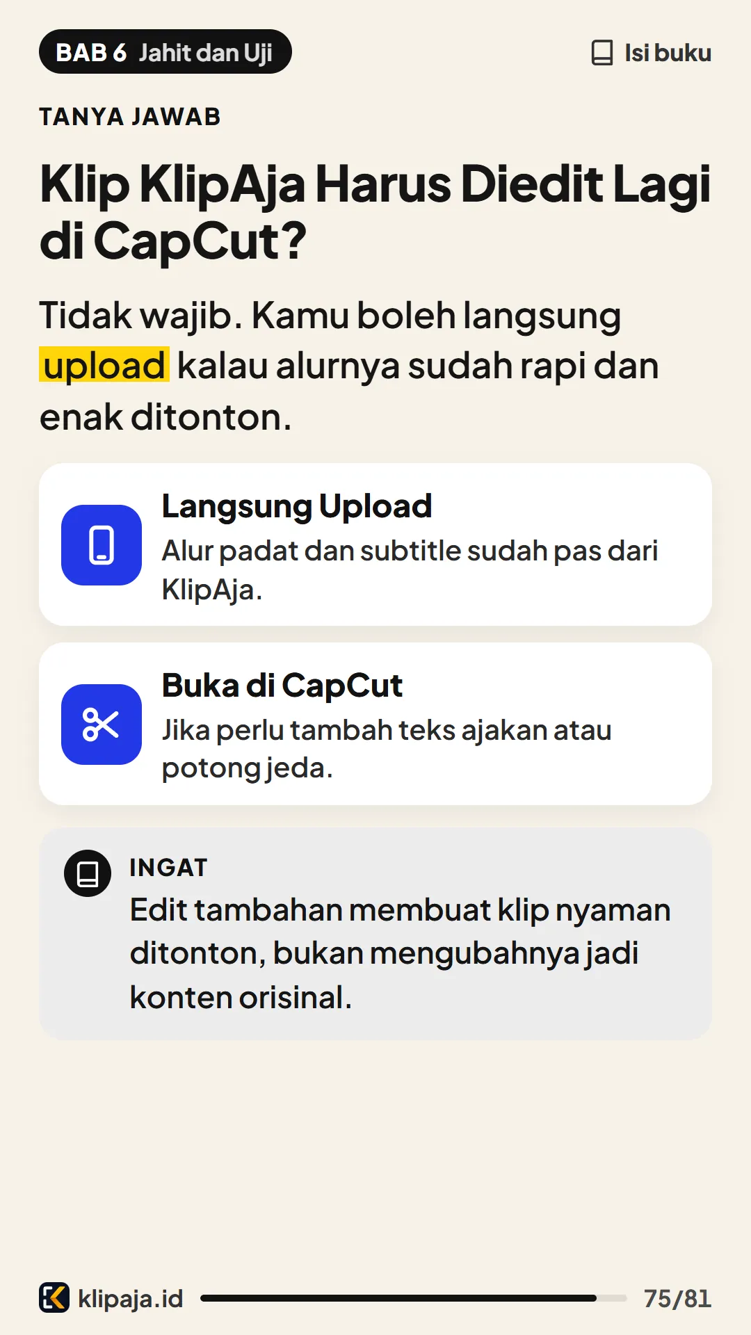 Klip KlipAja Harus Diedit Lagi di CapCut?