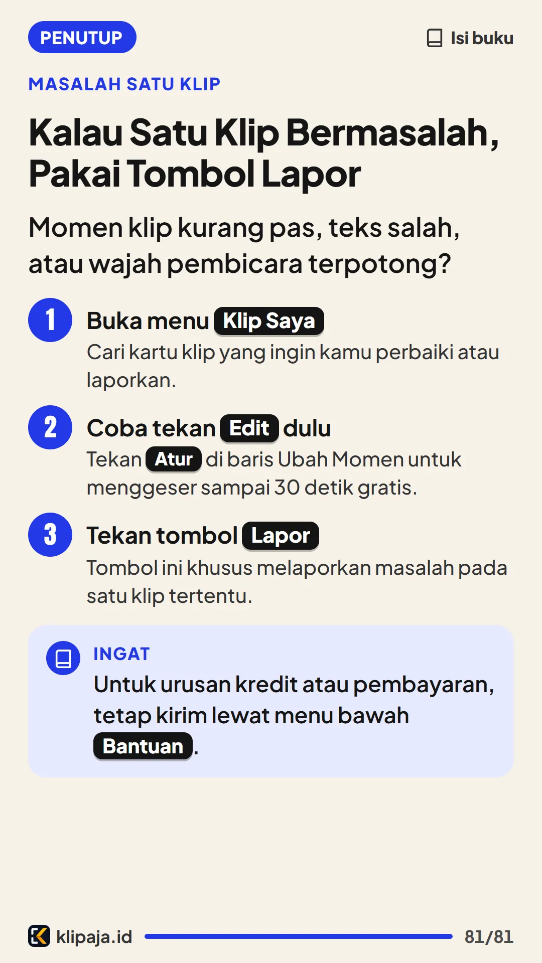Kalau Satu Klip Bermasalah, Pakai Tombol Lapor